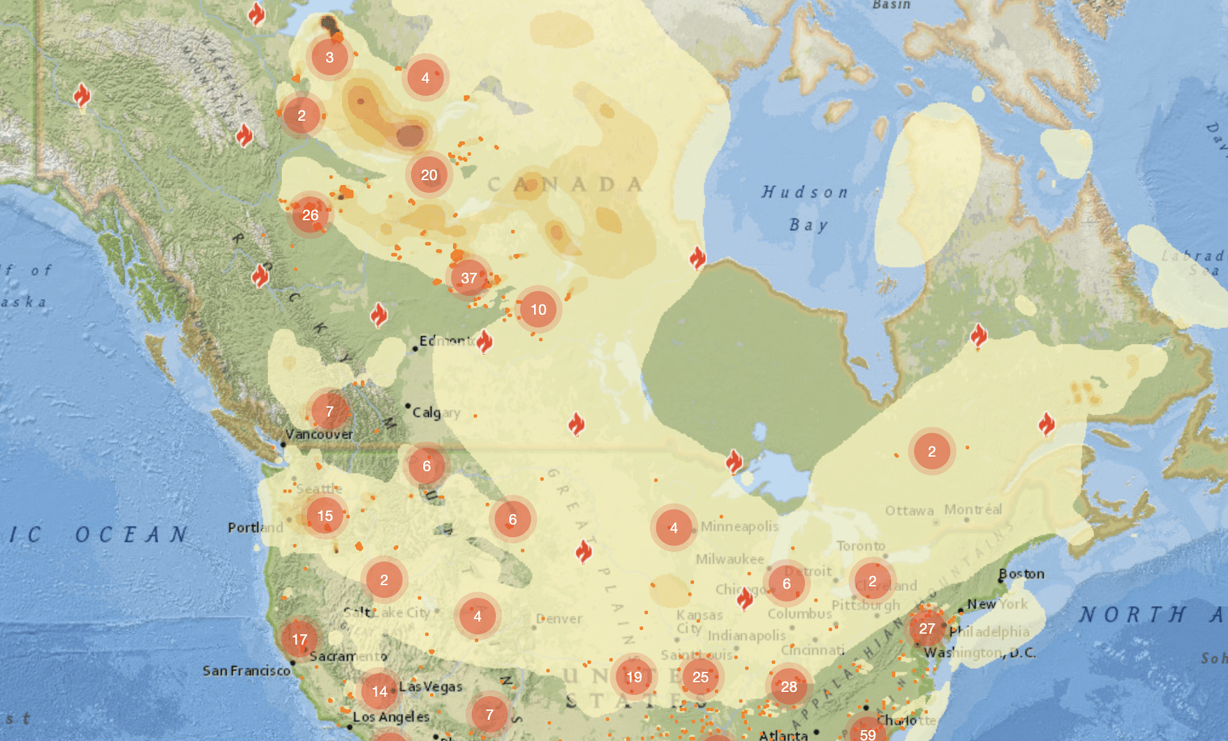 Printable Canada Wildfire Smoke Map