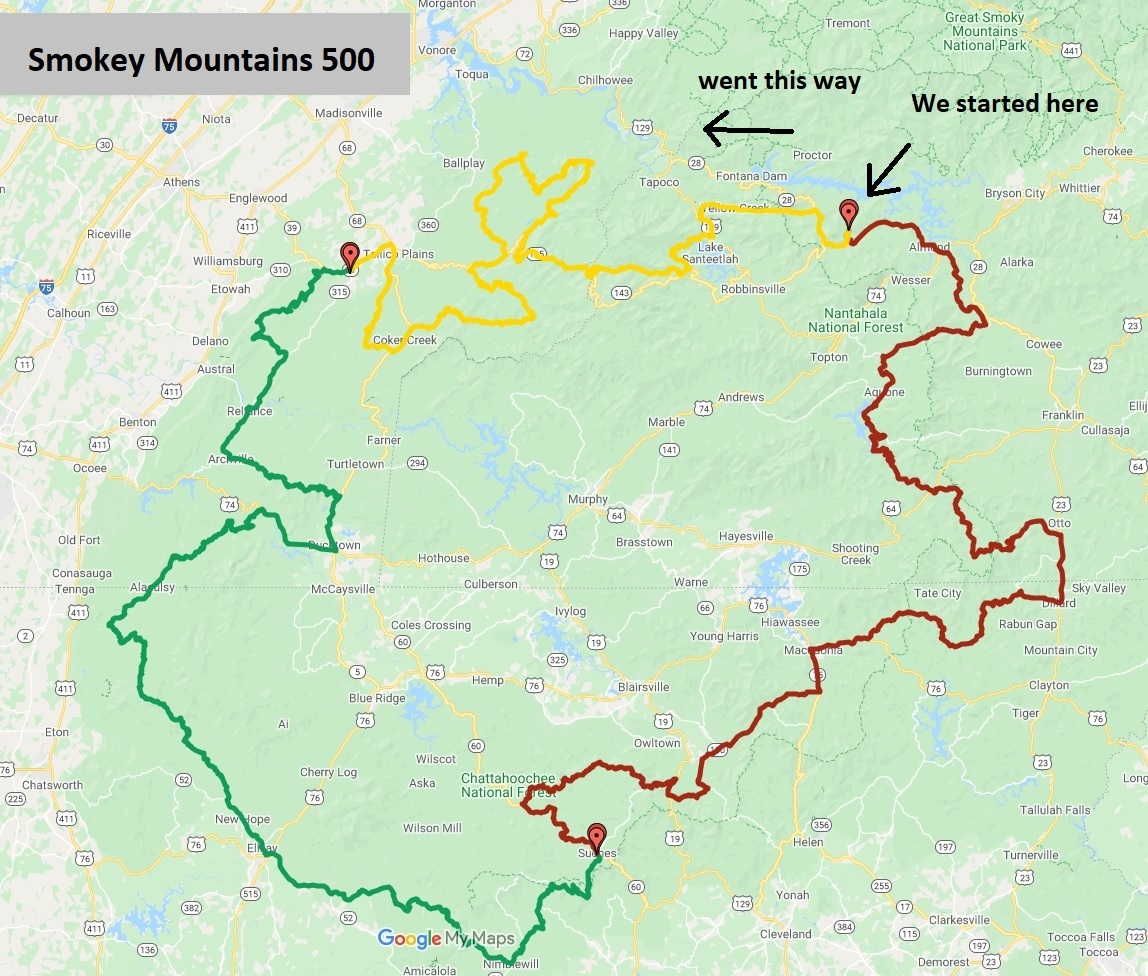 Printable Montana 500 Route Map