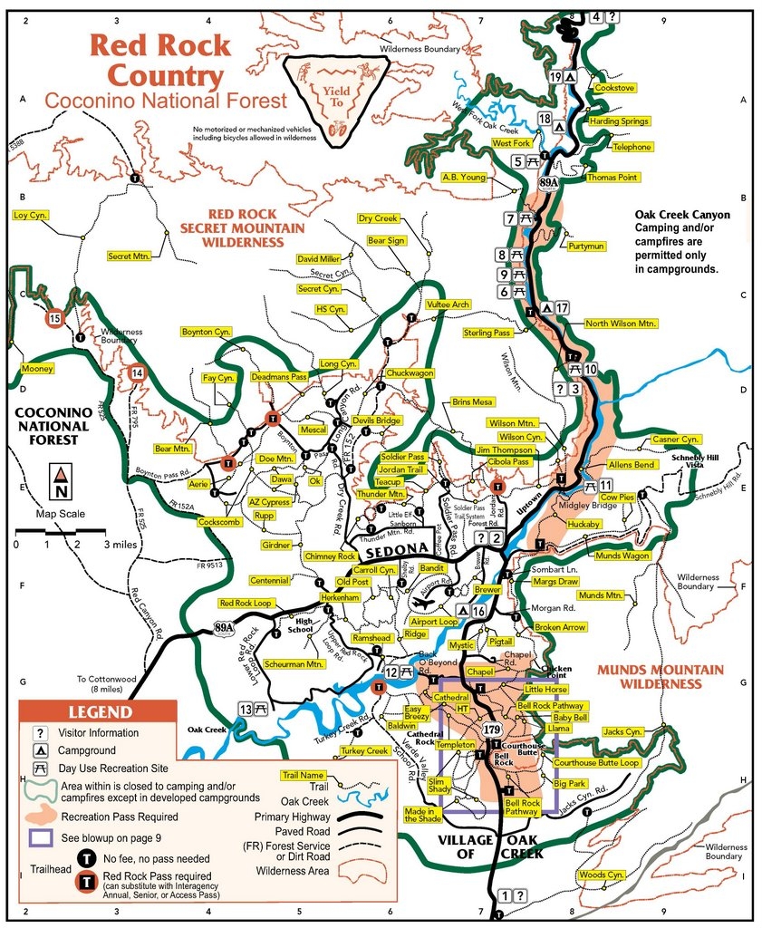 Printable Hiking Trails Map Sedona