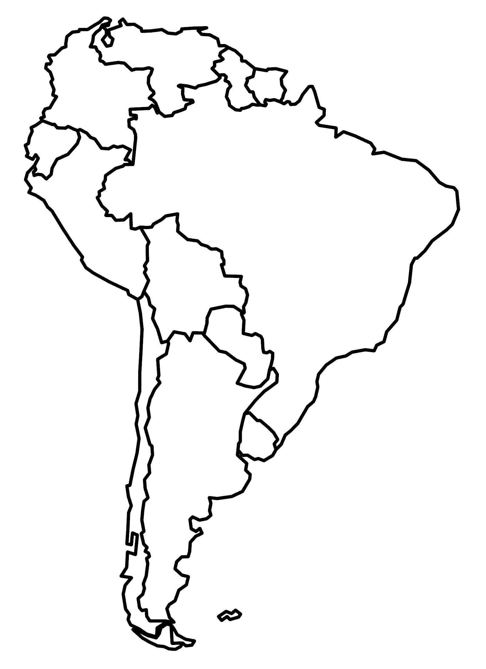 Printable South America Map Blank