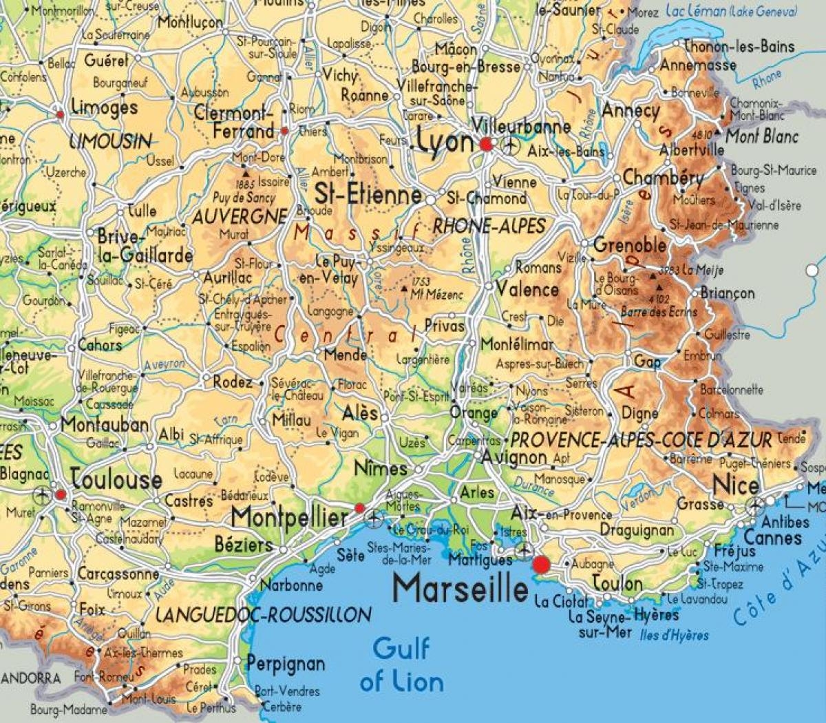 Printable Map Of South Of France