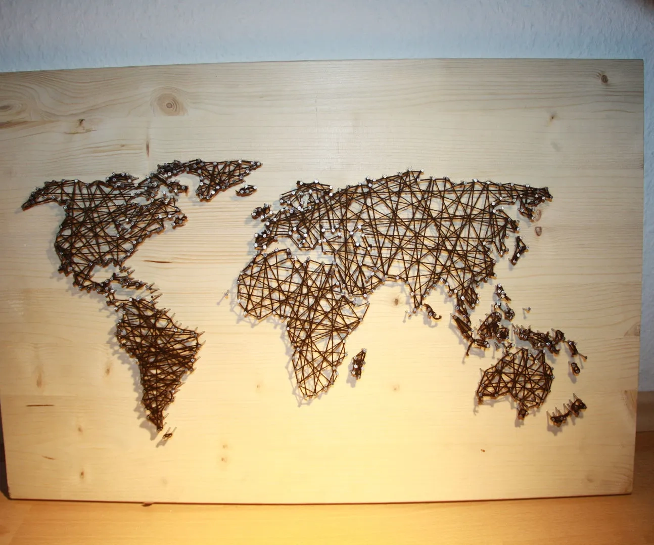 Printable World Map String Art Template