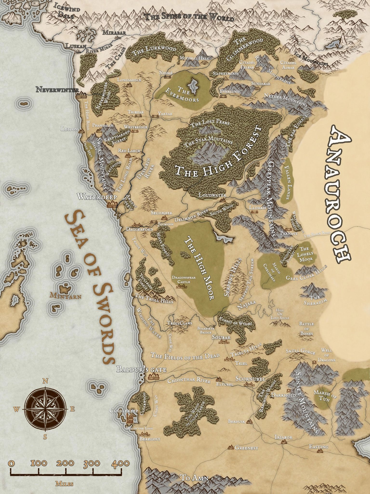 Printable Map Of Sword Coast