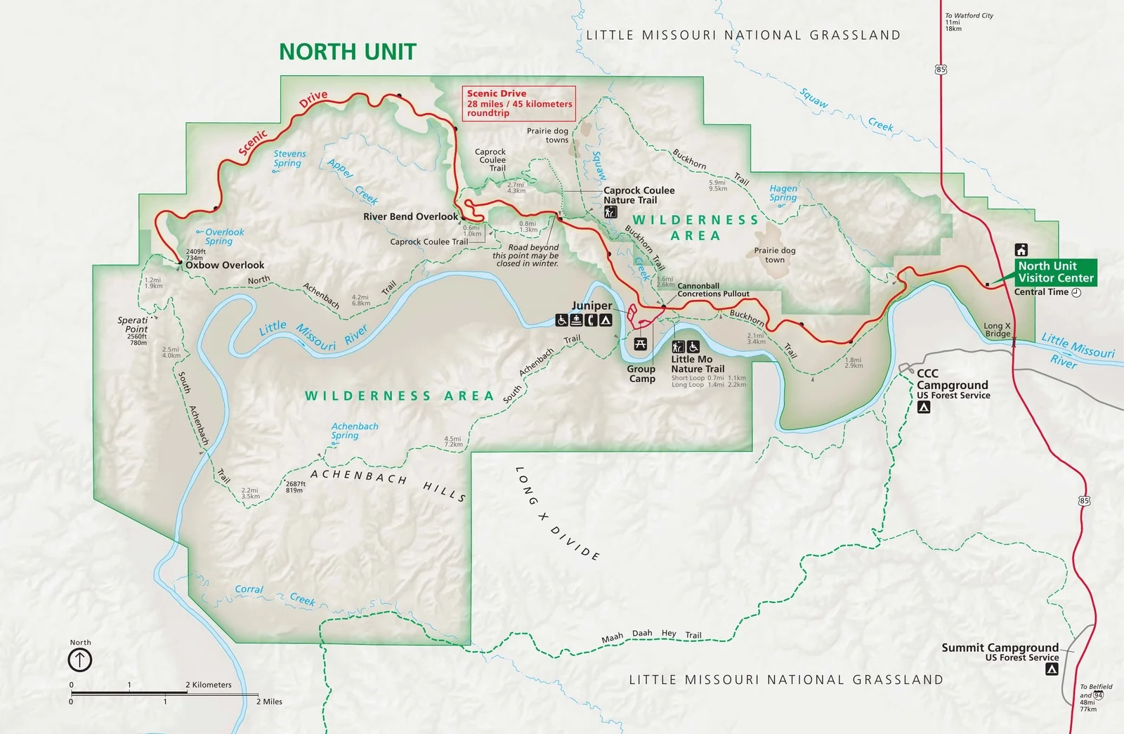 Teddy Roosevelt National Park Map