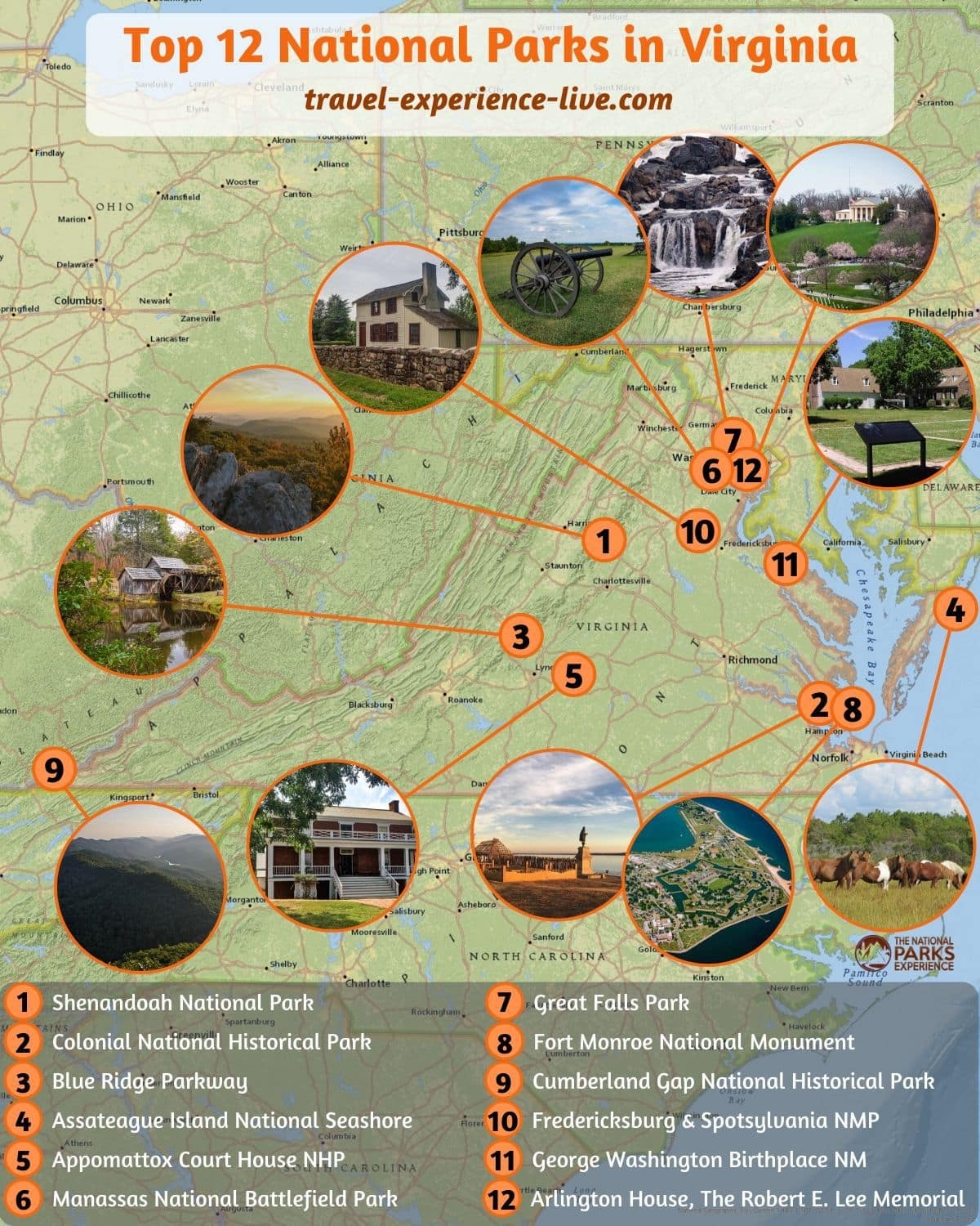 Virginia National Parks Map