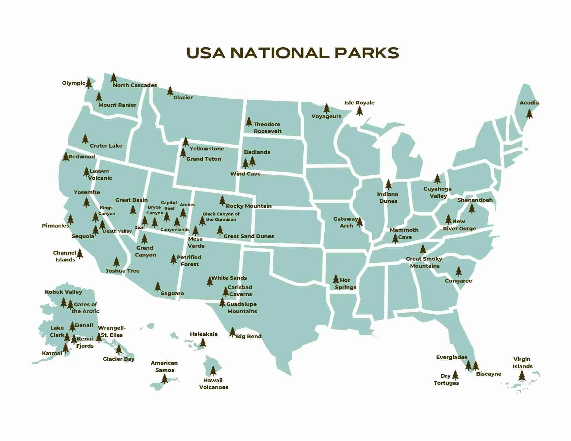 National Parks Maps USA