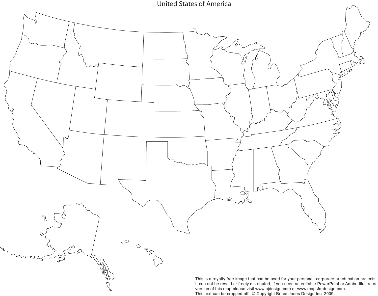 Printable Map Of USA States