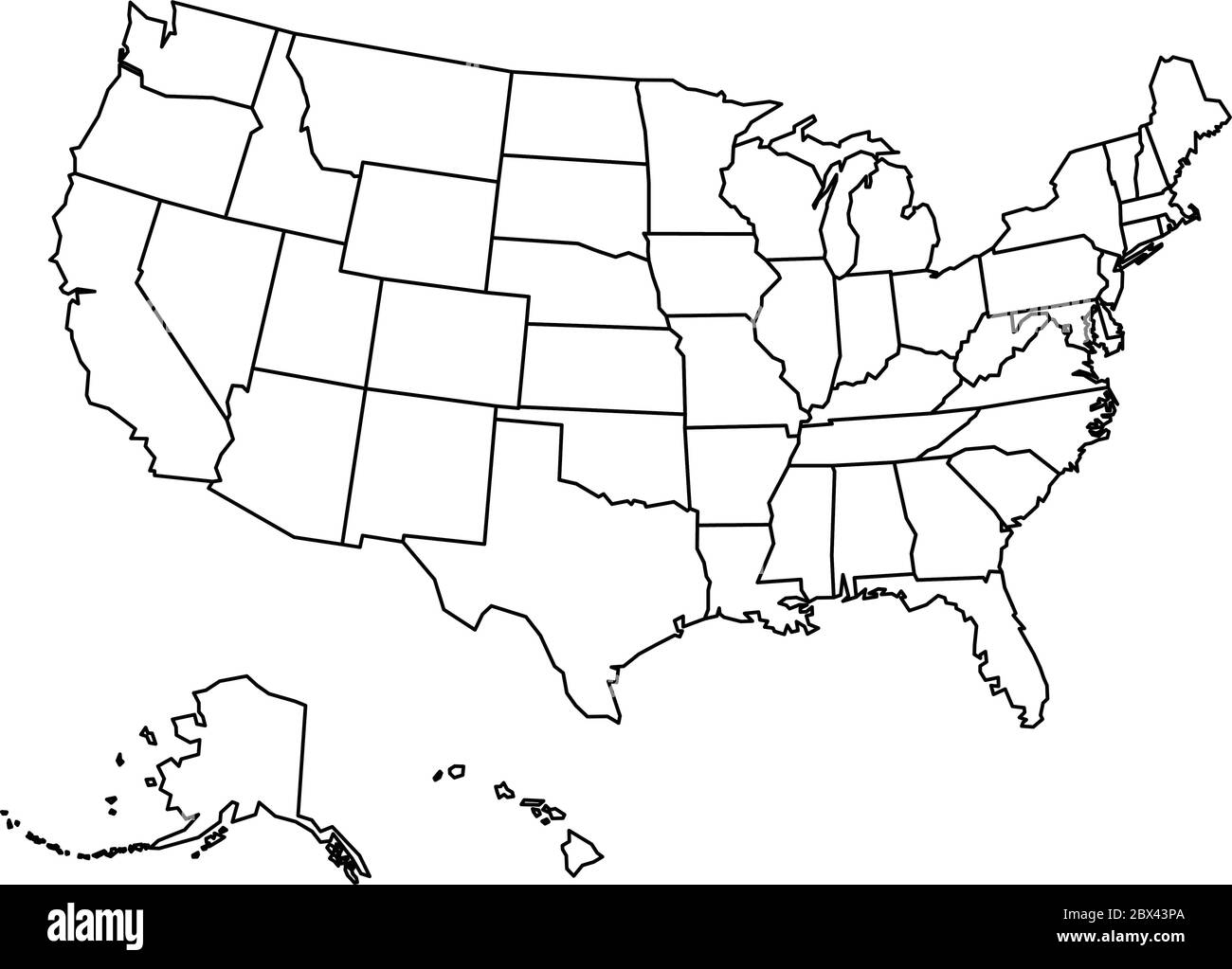 Printable USA Map Black And White