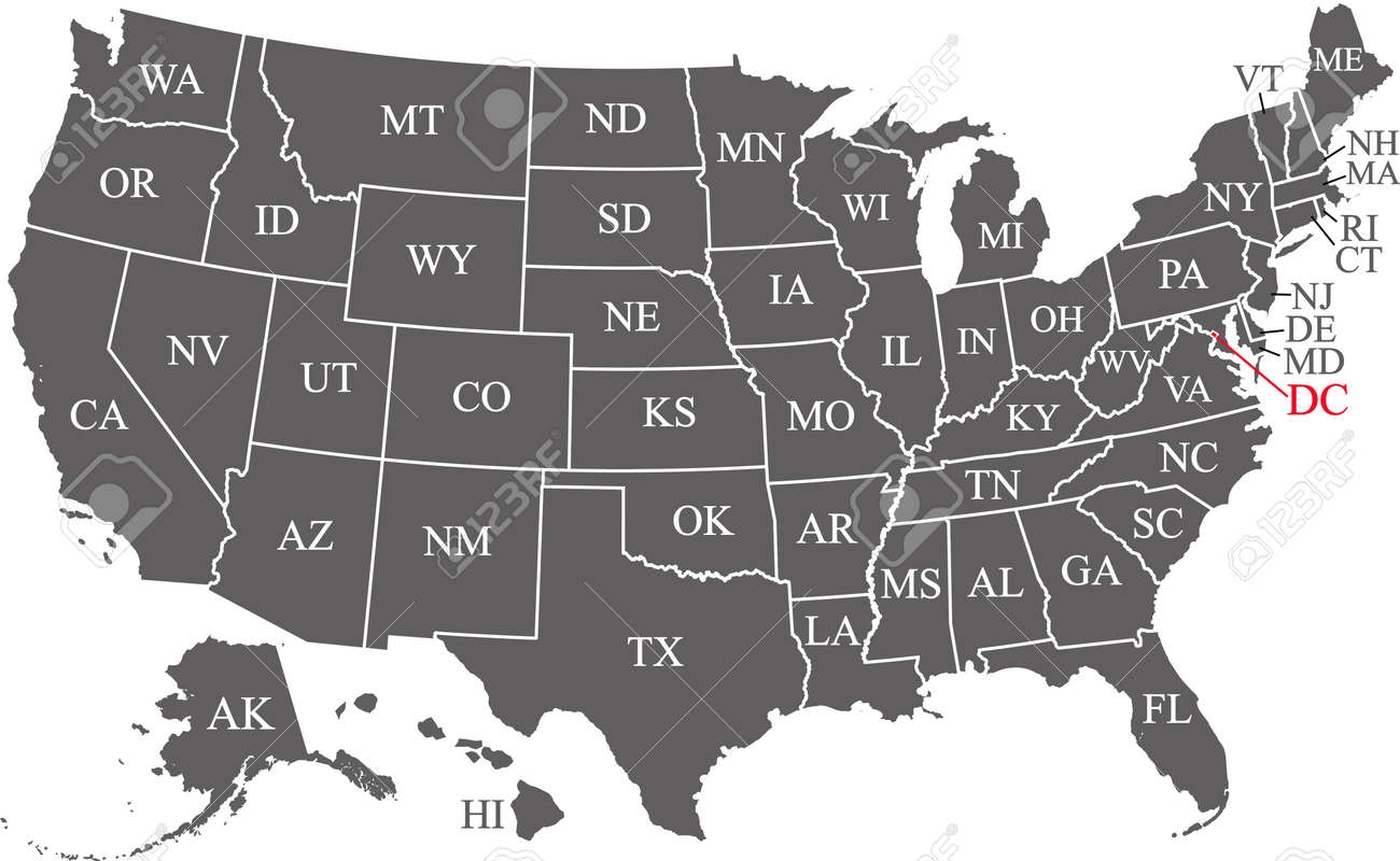 Map Of USA With Capitals Printable