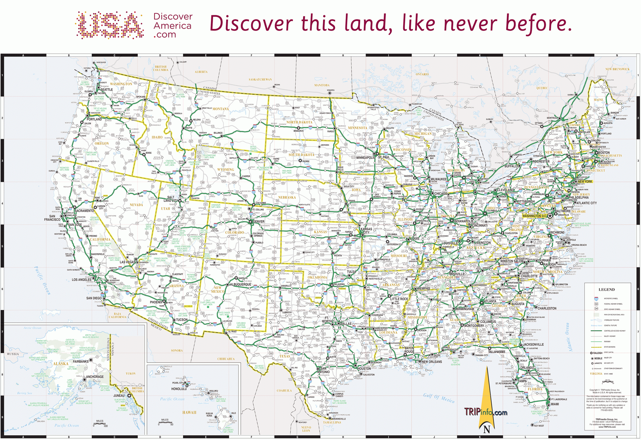 Free Printable Road Map Of USA
