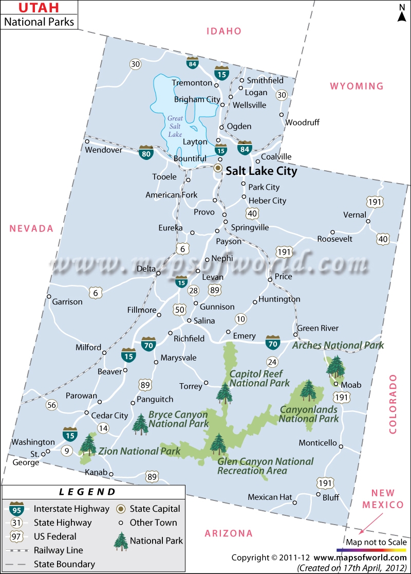 Utah Map National Parks