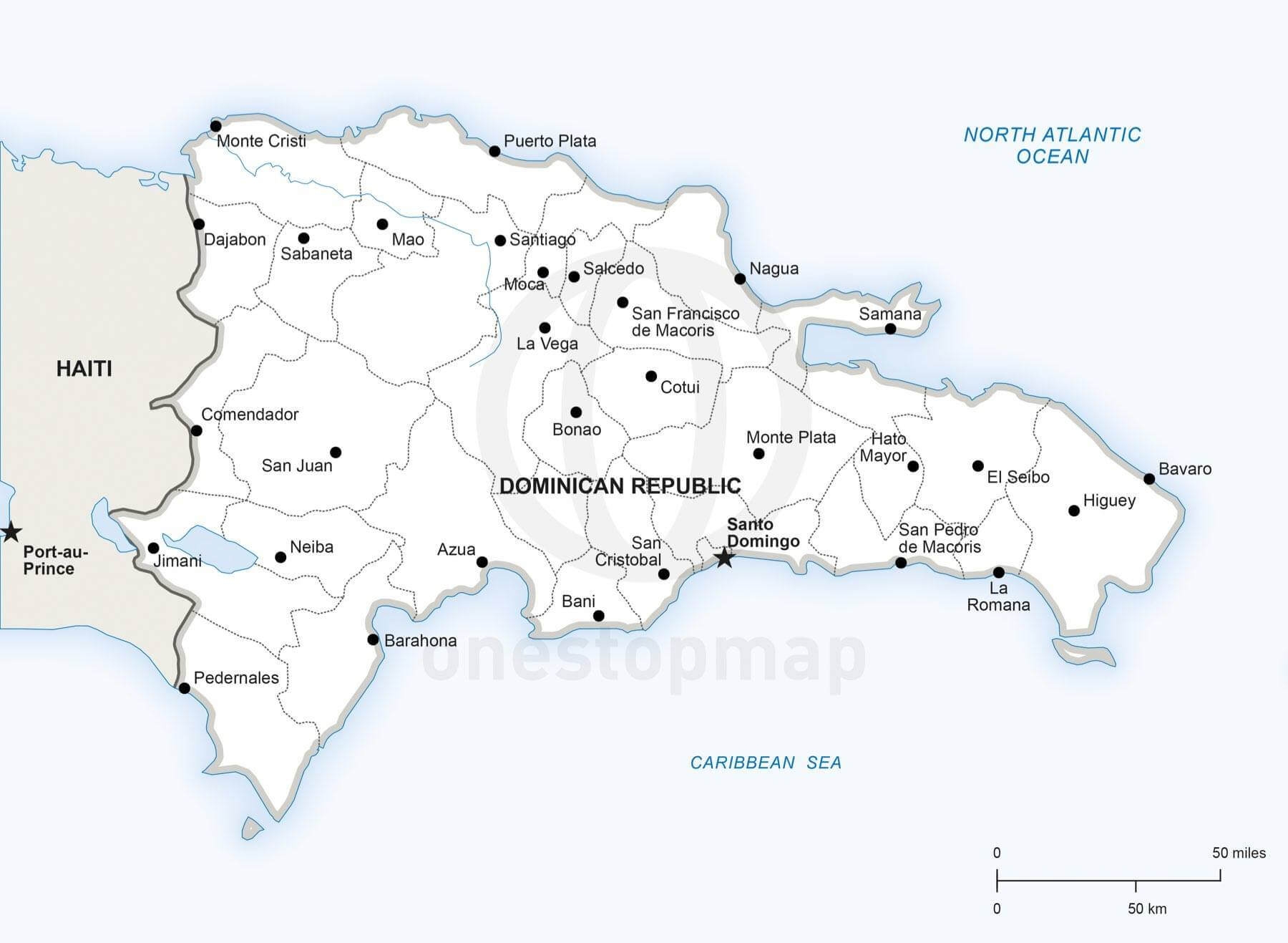 Printable Map Of Dominican Republic