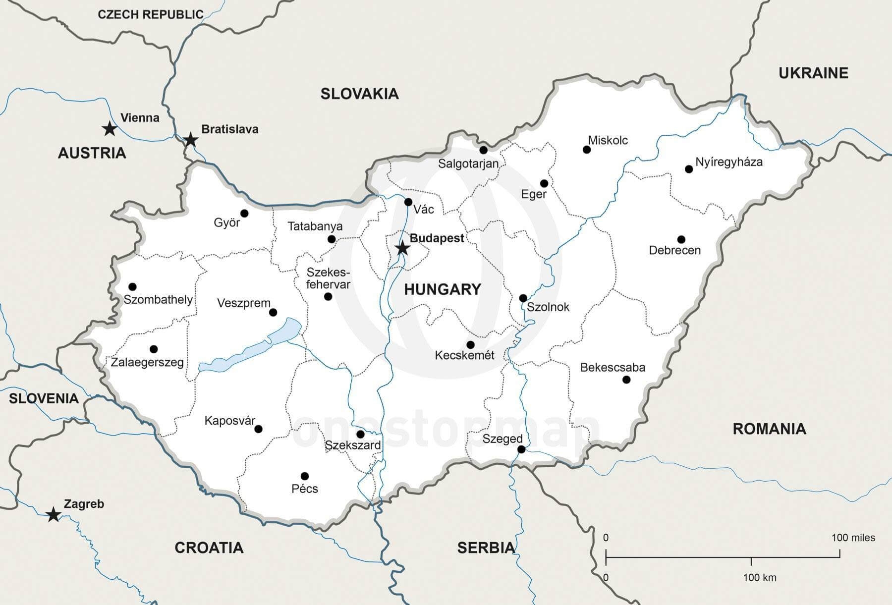Free Printable Map Of Hungary