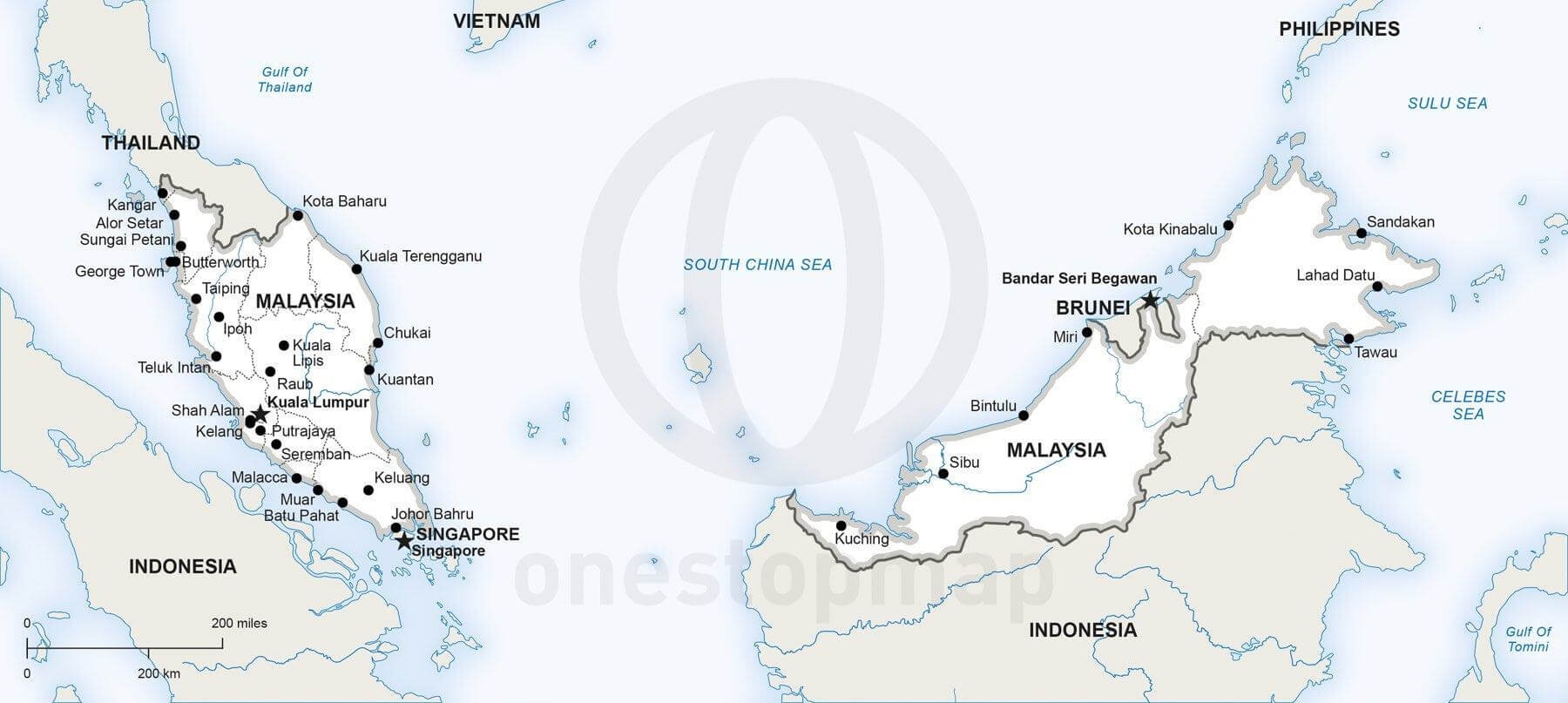 Printable Map Of Malasia