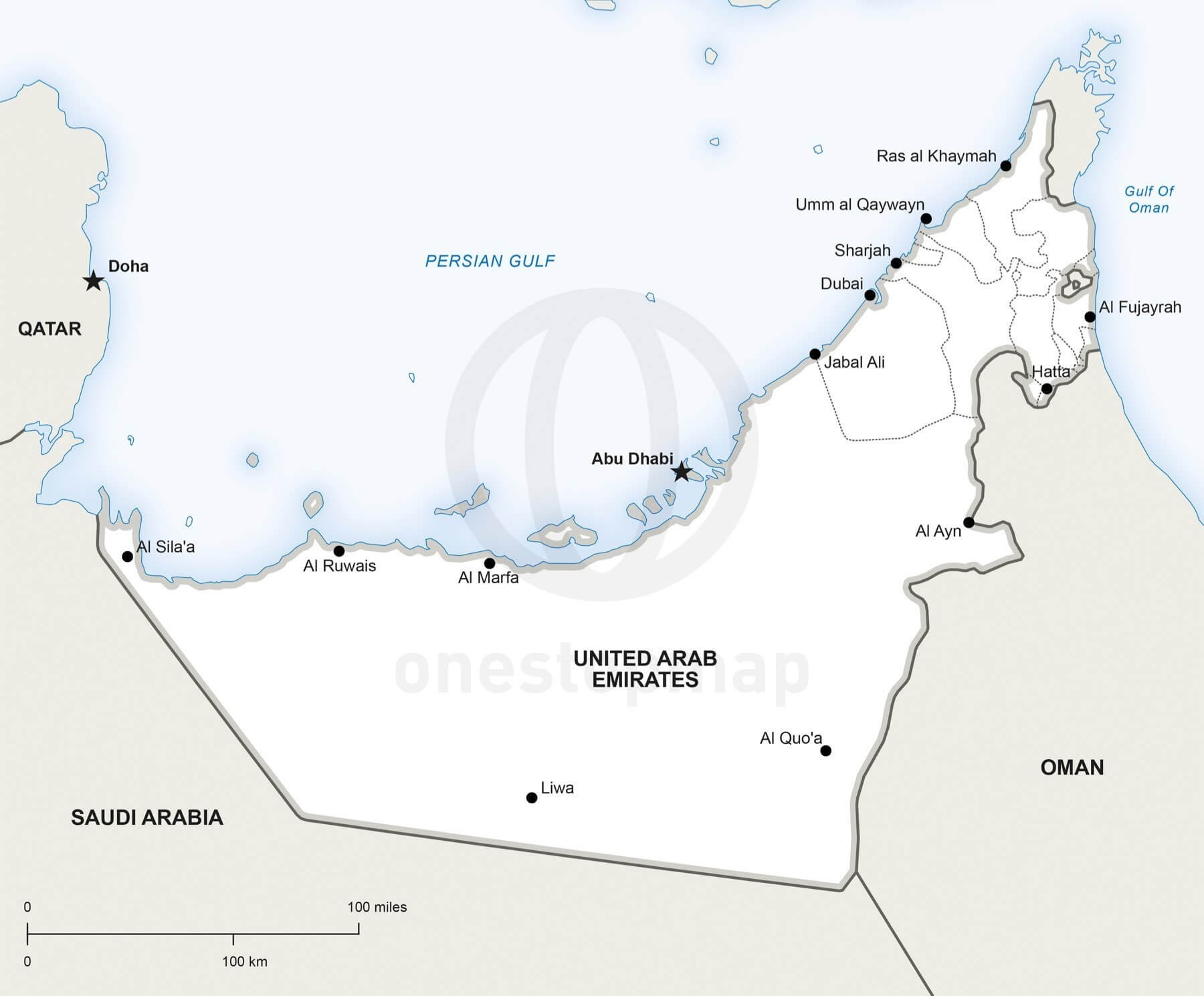 Uae Map Printable