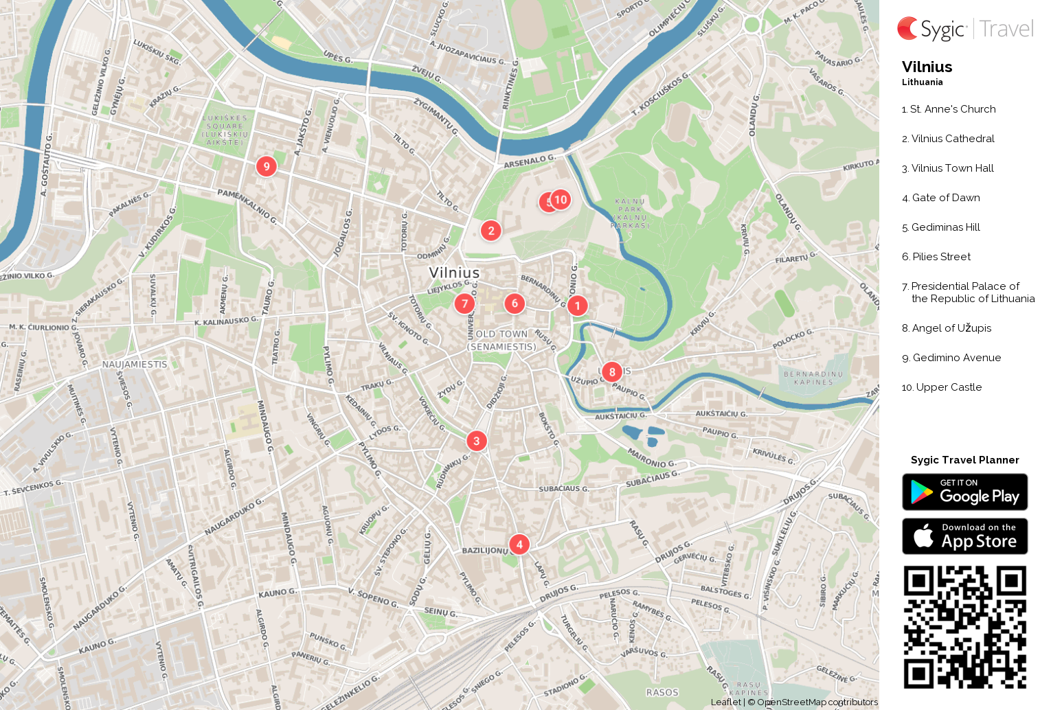 Vilnius Tourist Map Printable