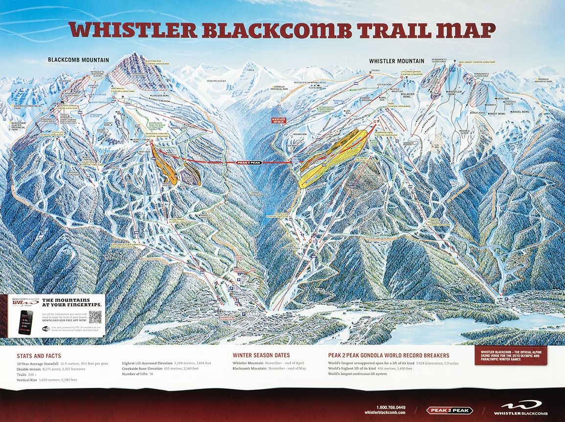 Printable Whistler Blackcomb Trail Map