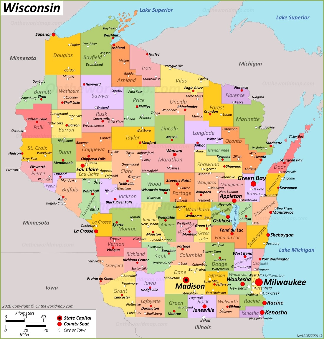 Printable Map Of Southern Wisconsin