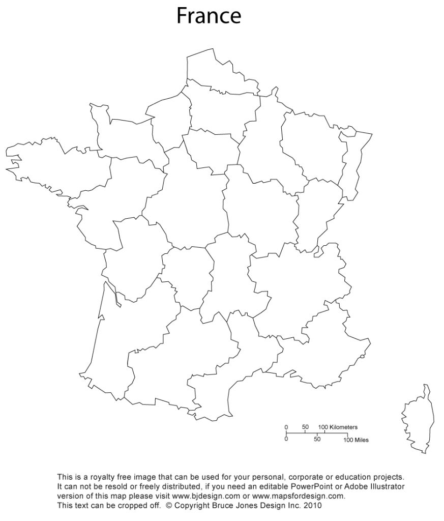 Free Printable France Map