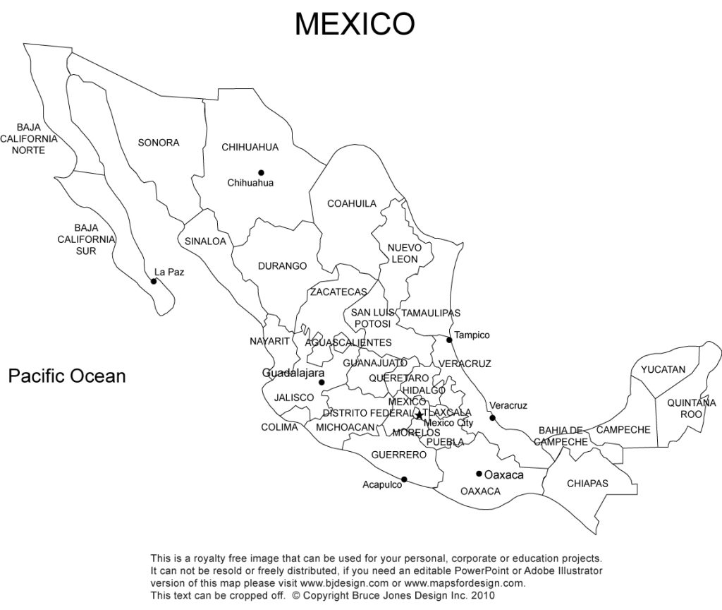 Mexico And USA State Map Printable
