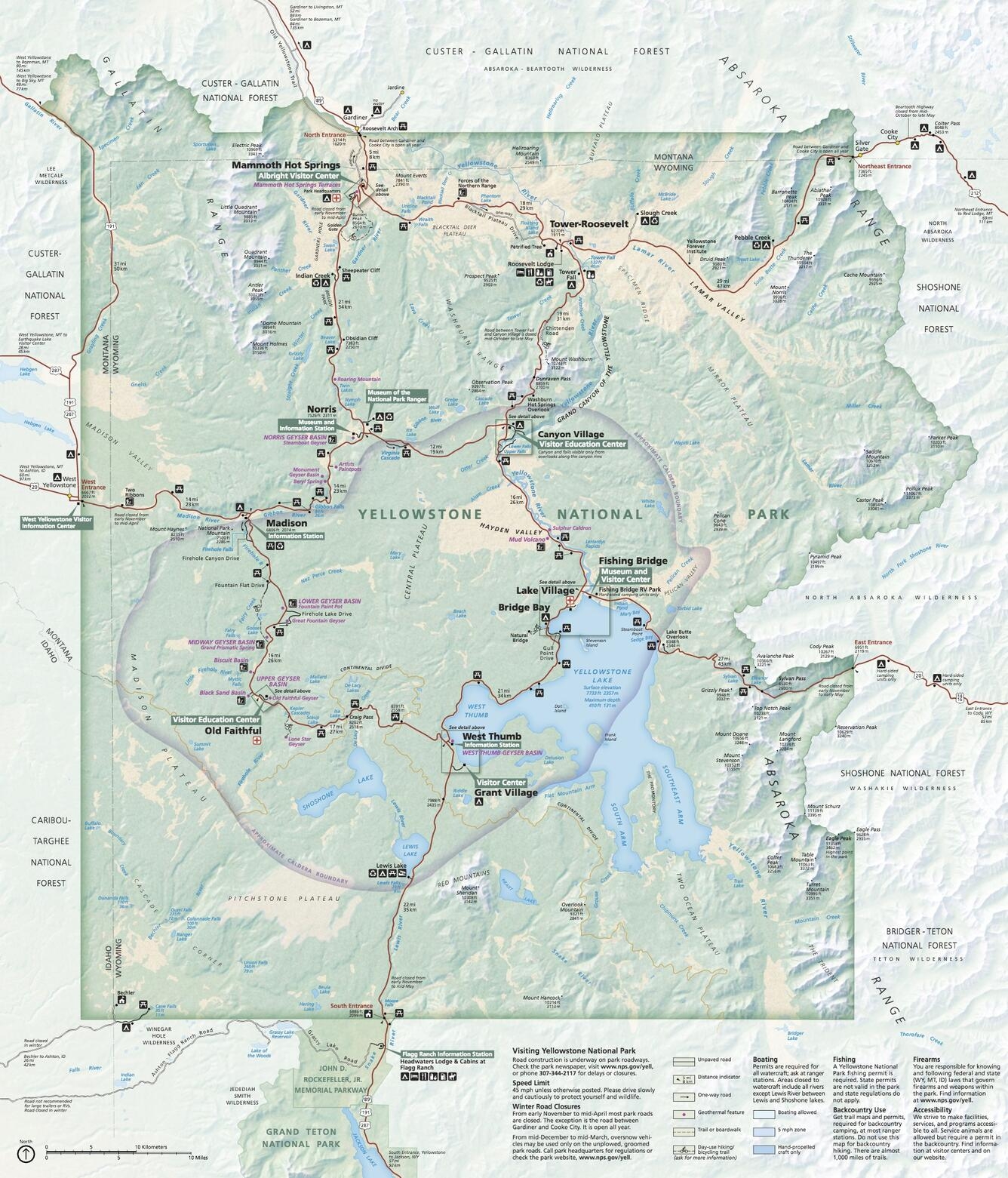 Yellowstone National Park In USA Map