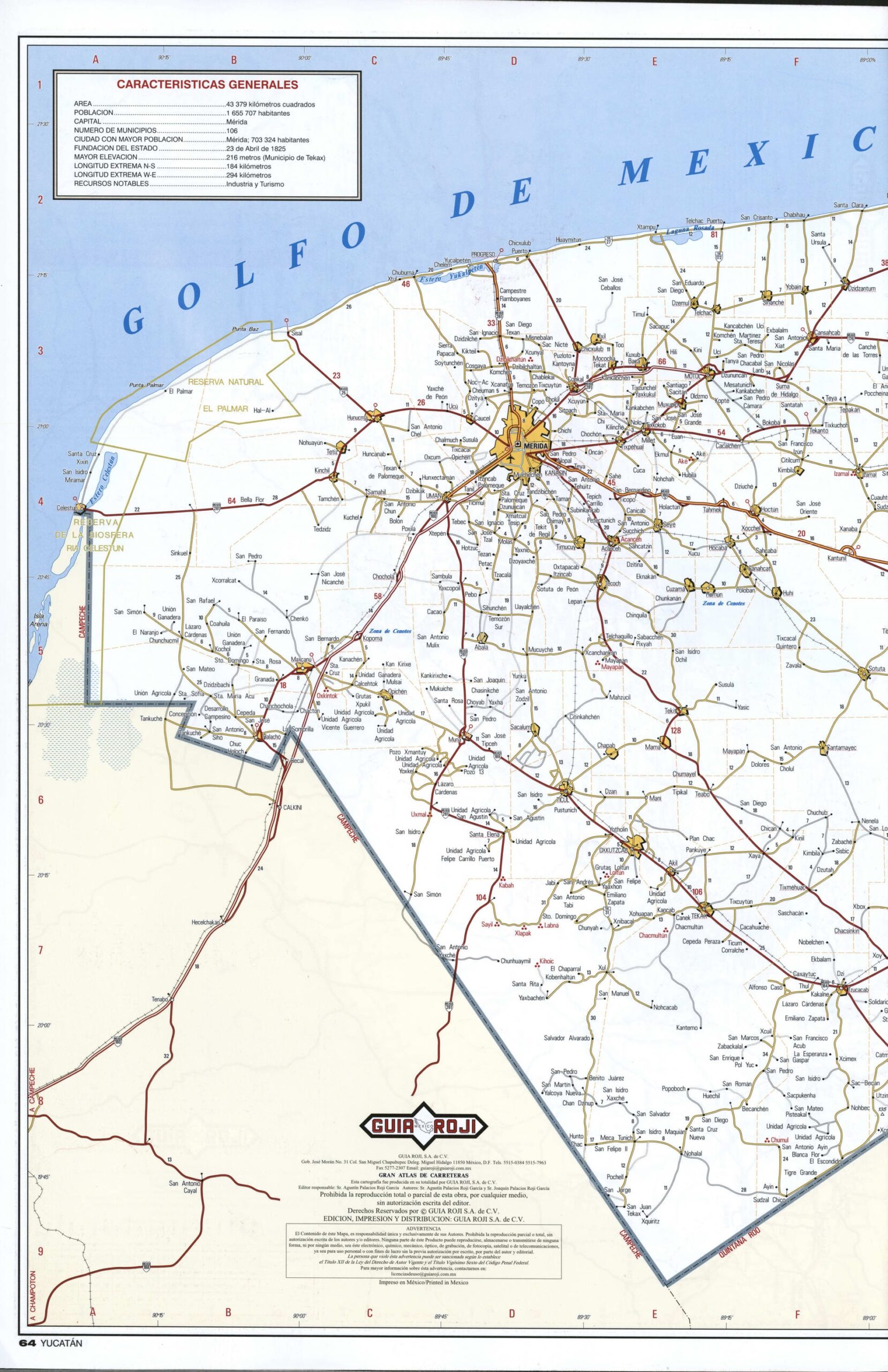 Yucatan Road Map Printable