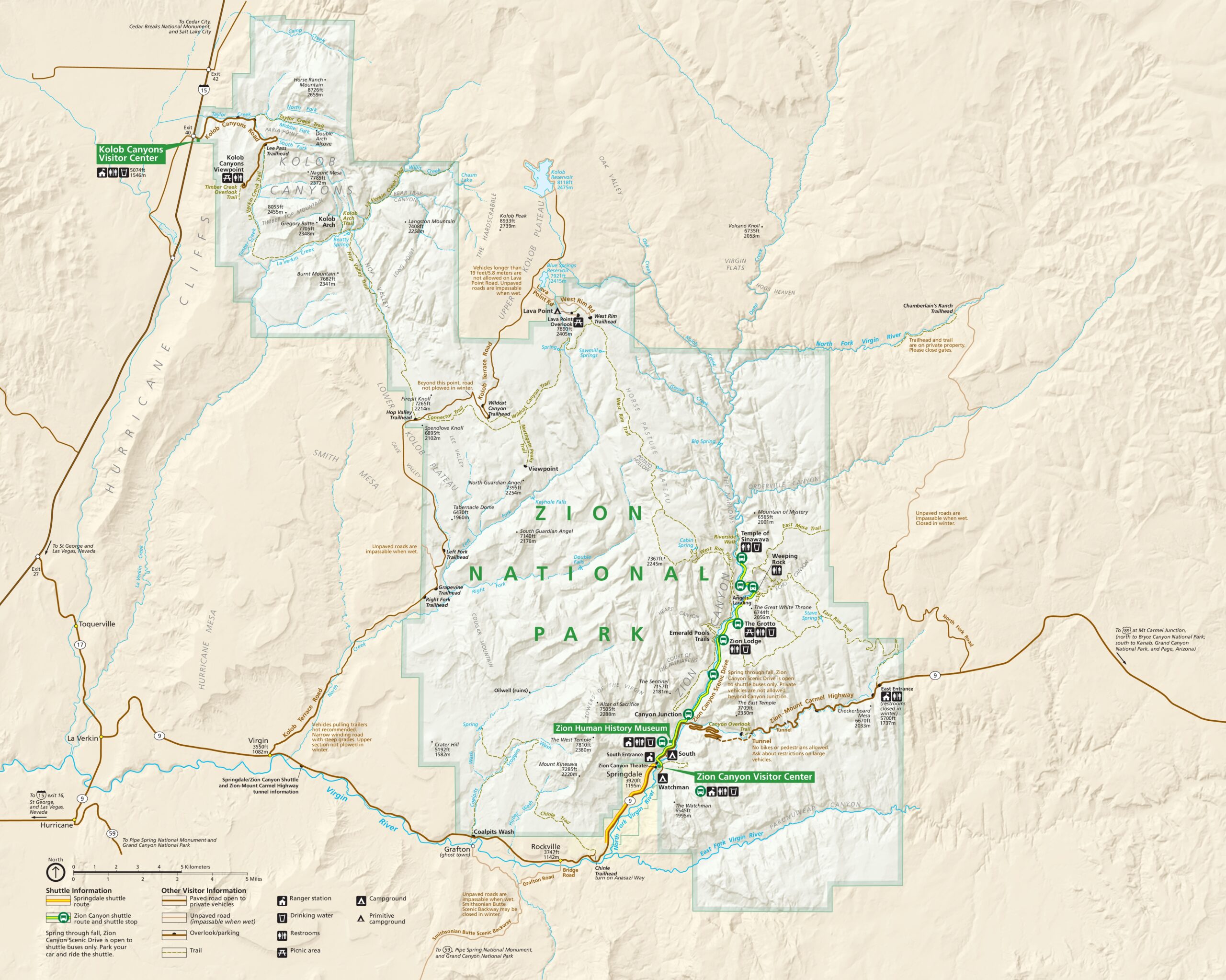 Zion National Park Map